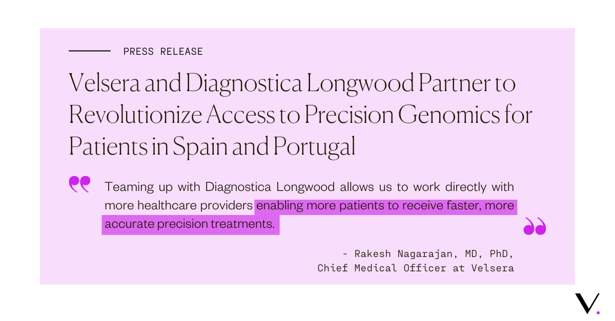 Featured image for  titled Velsera and Diagnostica Longwood Partner to Revolutionize Access to Precision Genomics for Patients in Spain and Portugal